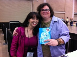 A new friend! Author of Fat Angie, e. E. Charlton-Trujillo. 